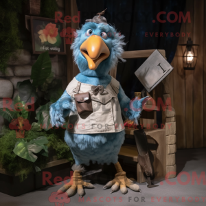 Personagem de máscara de um Dodo-fugl usado com um vestido e eleitor - Mascotes do pássaro dodô - RedBrokoly.com