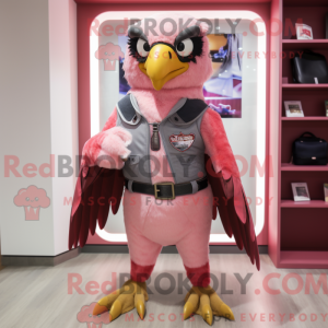 Maskotkarakter af en Pink...