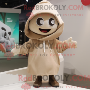 Maskotkarakter av et beżowy...