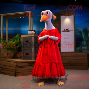 Mascottefiguur van een rode...