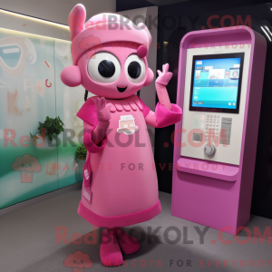 Mascot character of a Pink...