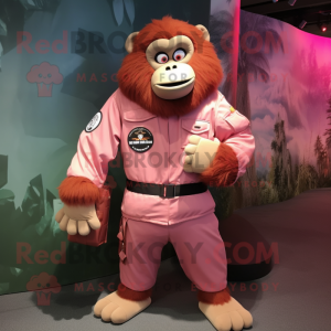 Roze orang-oetan mascotte...