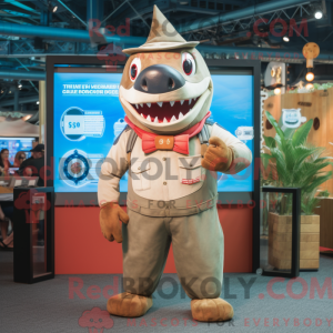 Maskotkarakter z Tan Shark...