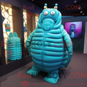Mascot character of a Cyan...
