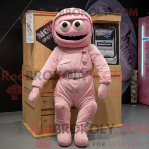 Maskotkarakter af en Pink...
