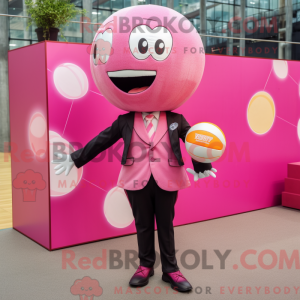 Mascottefiguur van een roze...