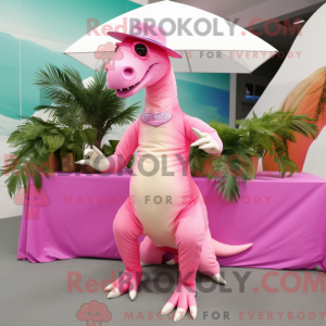 Maskottchen eines rosa...