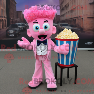 Maskottchenfigur eines rosa...