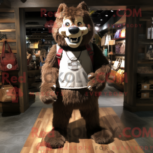 Maskot karakter af en brun...