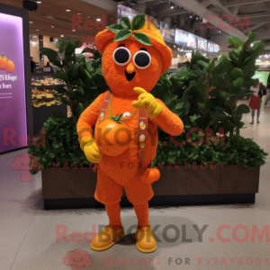 Maskotkarakter af en orange...