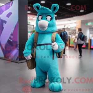 Mascot character of a Cyan...
