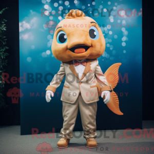 Mascot character of a Tan...