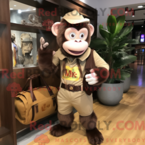 Máscara de macaco usada com colete e mãos - Macacos Mascotes - REBROKO_371784 - RedBrokoly.com