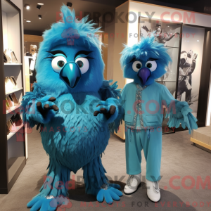 Mascot character of a Cyan...