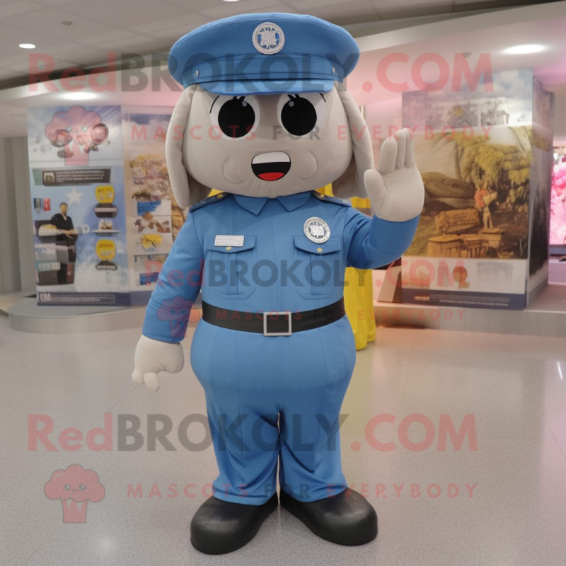 nan Air Force Soldier mascot costume character dressed with a Button-Up Shirt and Foot pads