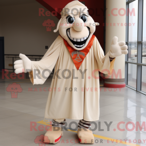 Mascot character of a Beige...