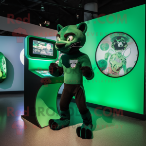 Green Panther maskot drakt...