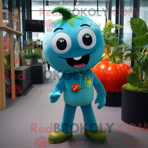 Mascot character of a Cyan...