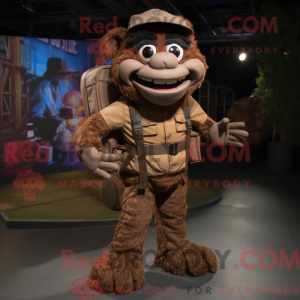 Mascot character of a Brown...