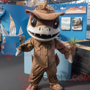 Mascot character of a Brown...