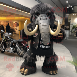 Svart Mammoth maskot kostym...