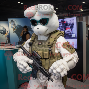 Maskot karakter af en hvid...