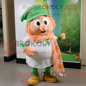 Maskotfigur af en Peach...