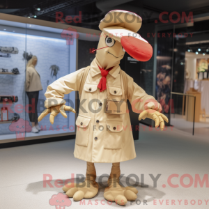 Maskotkarakter af en beige...