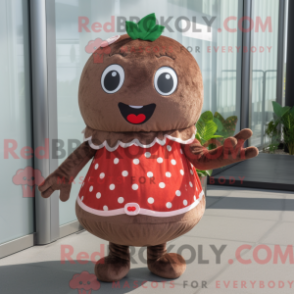 Característica de máscara de um cidadão comum com um mini-joelho e eleitor - Mascotes de morango - RedBrokoly.com