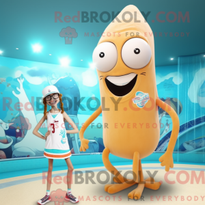 Mascot character of a Tan...