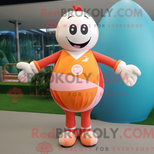 Maskot karakter af en Peach...
