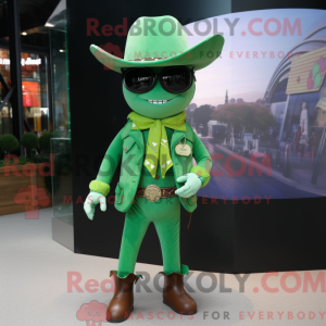 Máscara de cowboy verde com...