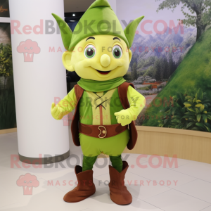 Olive Elf maskot kostume...