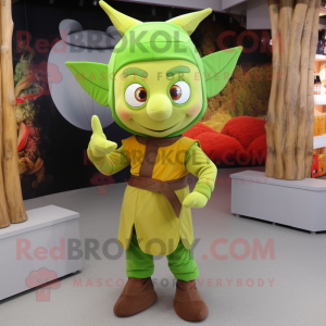 Olive Elf maskot kostume...