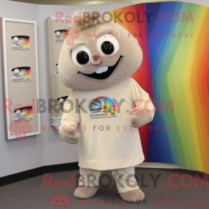 Maskotkarakter av en beige...