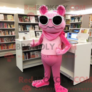 Maskottchen eines rosa...