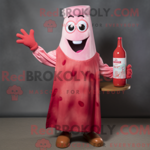 Mascottefiguur van een roze...