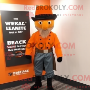 Maskotfigur af en orange...