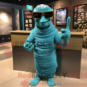 Mascot character of a Teal...