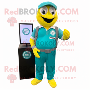 Teal Lemon maskot kostym...