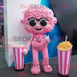 Mascottefiguur van een roze...