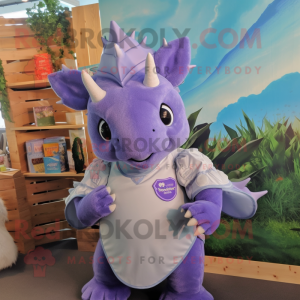 Lavendel Triceratops maskot...