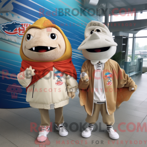 Mascot character of a Beige...