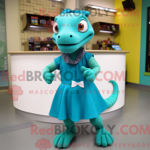 Postava maskota Teal Lizard...