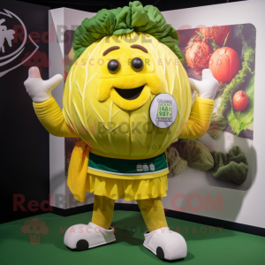 Gul kål maskot kostyme...