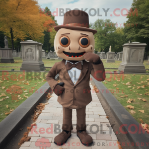 Mascot character of a Brown...