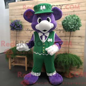 Maskot karakter af en lilla...