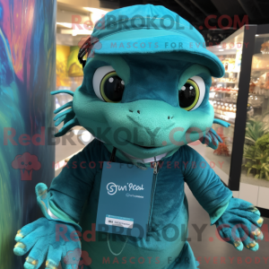 Mascot character of a Teal...