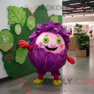 Maskotka av en magenta kål...