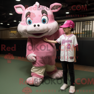 Maskottchen eines rosa...